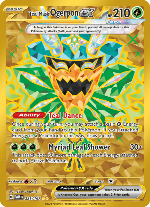 Teal Mask Ogerpon ex 221/167 Twilight Masquerade English Pokémon card