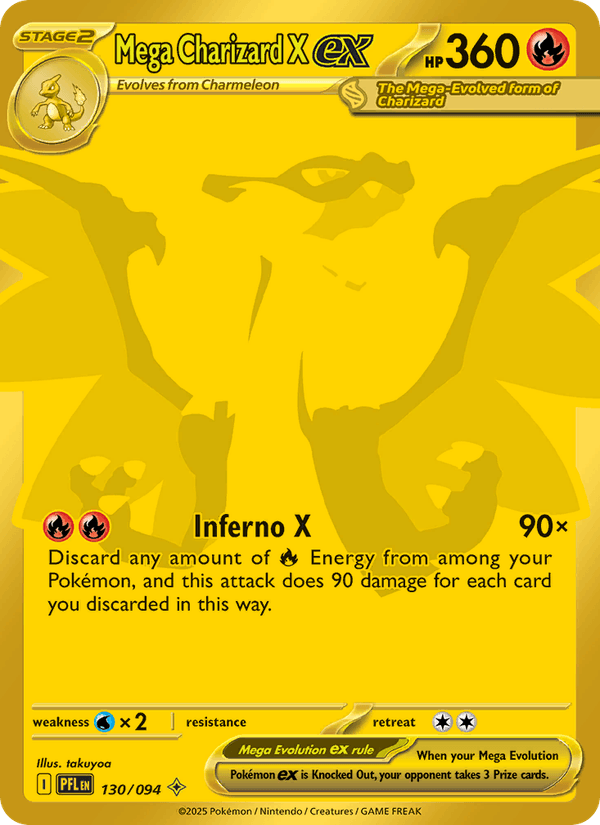Mega Charizard X ex 130/94 Phantasmal Flames English Pokémon card