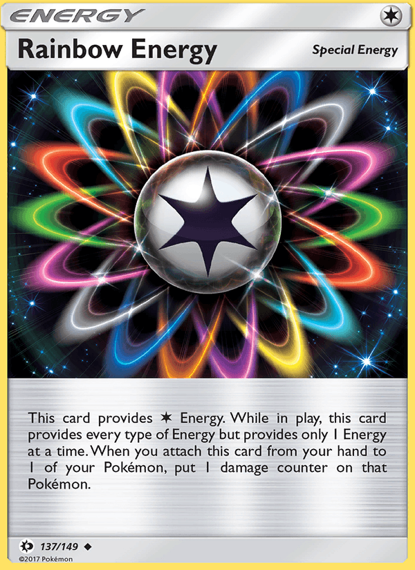 Rainbow Energy 137/149 Sun & Moon Base Set English Pokémon card