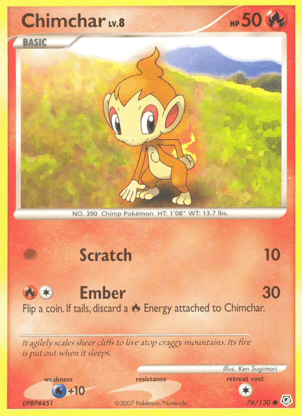 Chimchar 76/130 Diamond & Pearl English Pokémon card