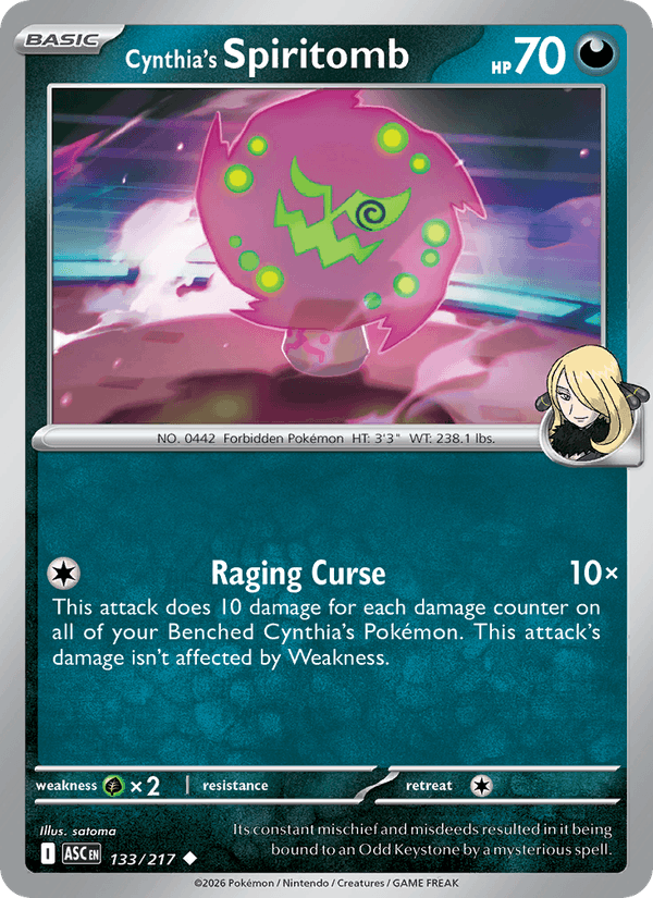 Cynthia's Spiritomb 133/217 Ascended Heroes English Pokémon card