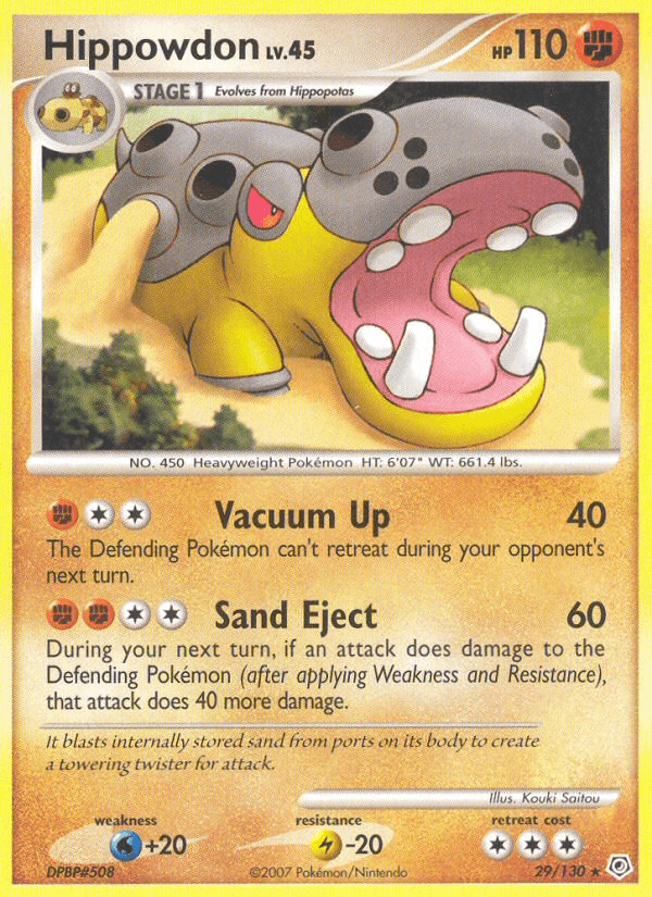 Hippowdon 29/130 Diamond & Pearl English Pokémon card