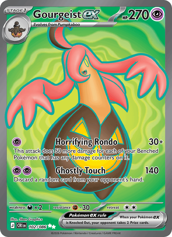 Gourgeist ex 102/86 Chaos Rising English Pokémon card