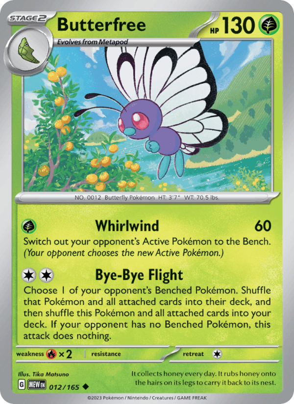 Butterfree 12/165 151 English Pokémon card