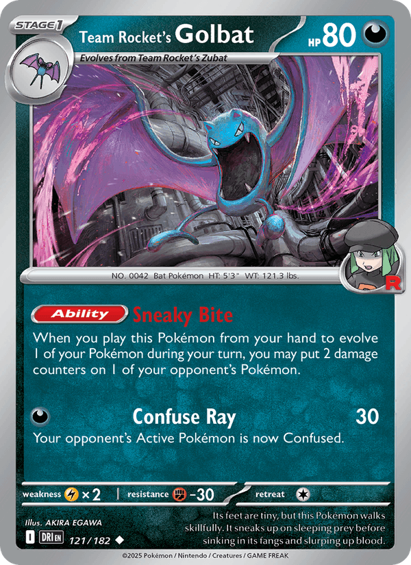 Team Rocket's Golbat 121/182 Destined Rivals English Pokémon card