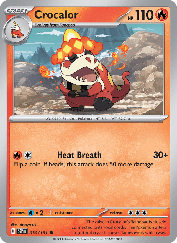 Crocalor 30/191 Surging Sparks English Pokémon card