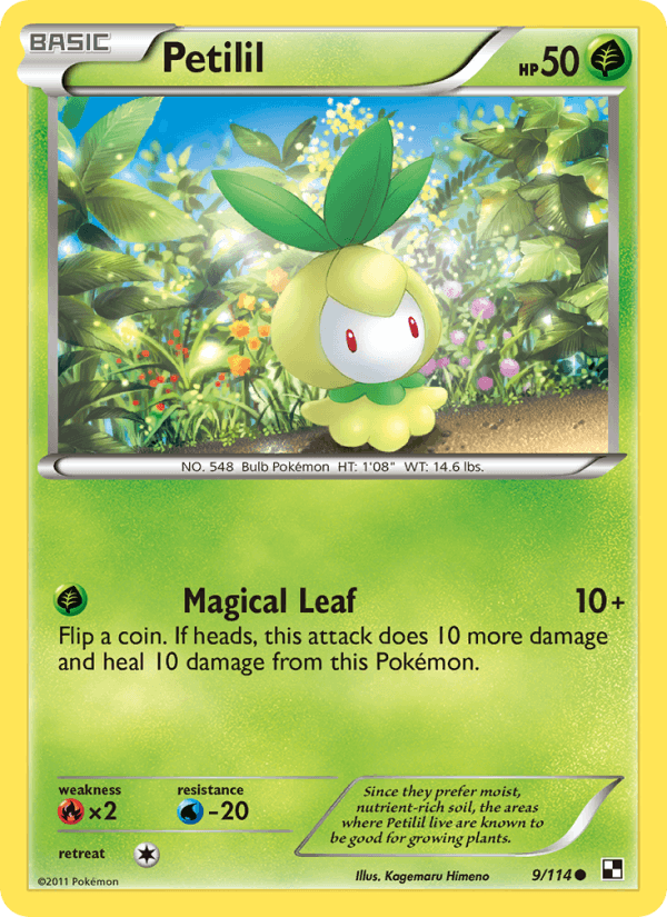 Petilil 9/114 Black & White English Pokémon card