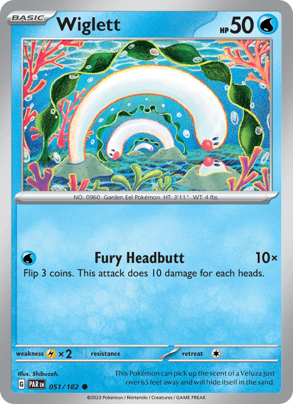 Wiglett 51/182 Paradox Rift English Pokémon card