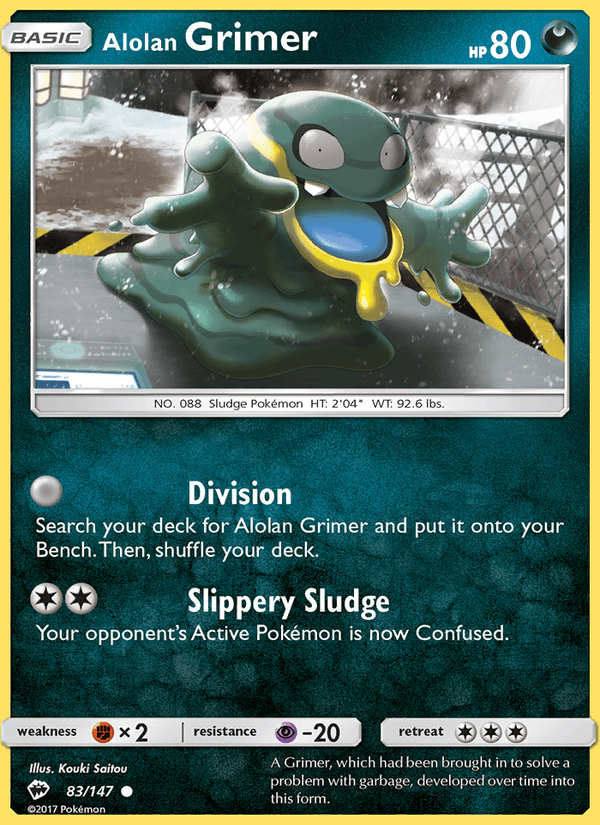 Alolan Grimer 83/147 Burning Shadows English Pokémon card