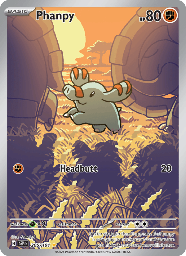Phanpy 205/191 Surging Sparks English Pokémon card