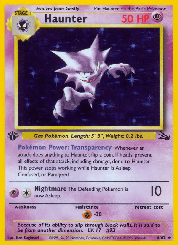 Haunter 6/62 Fossil English Pokémon card
