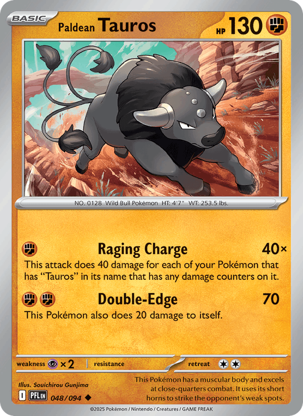 Paldean Tauros 48/94 Phantasmal Flames English Pokémon card