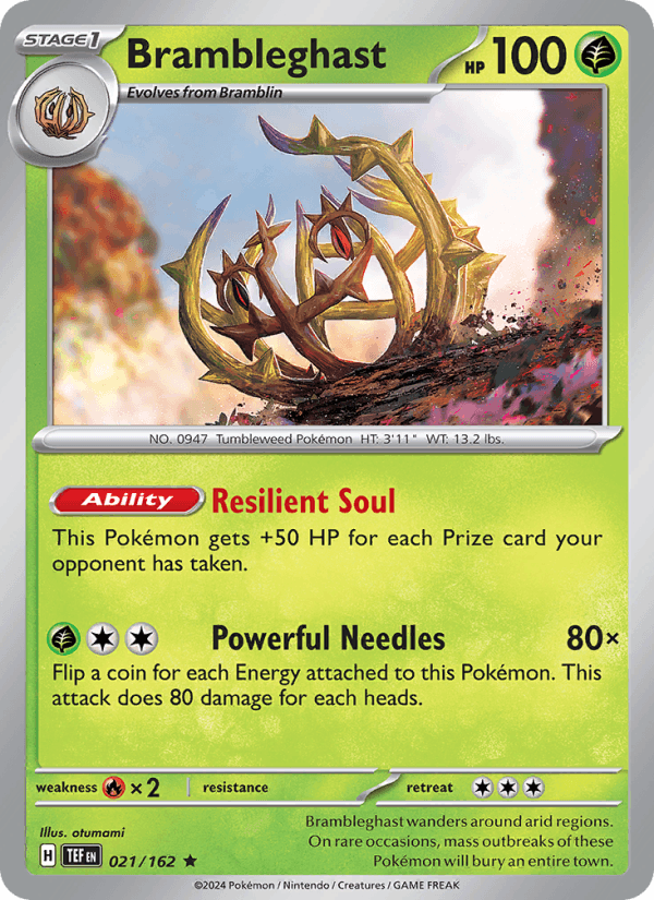 Brambleghast 21/162 Temporal Forces English Pokémon card