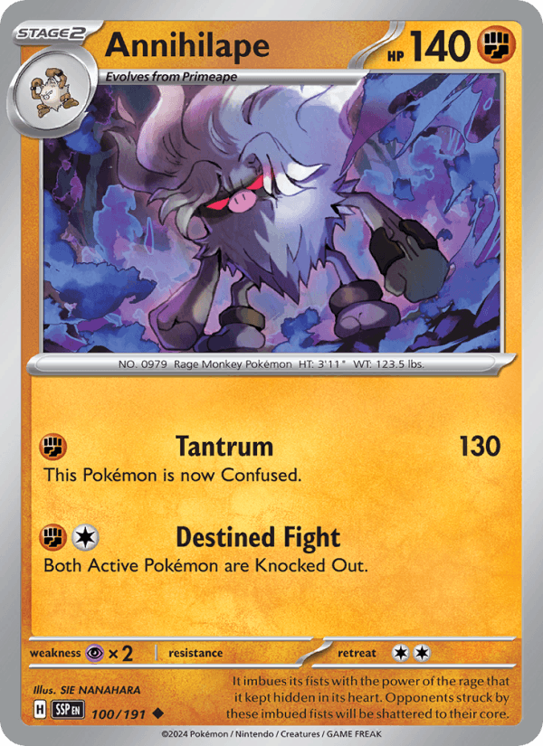 Annihilape 100/191 Surging Sparks English Pokémon card