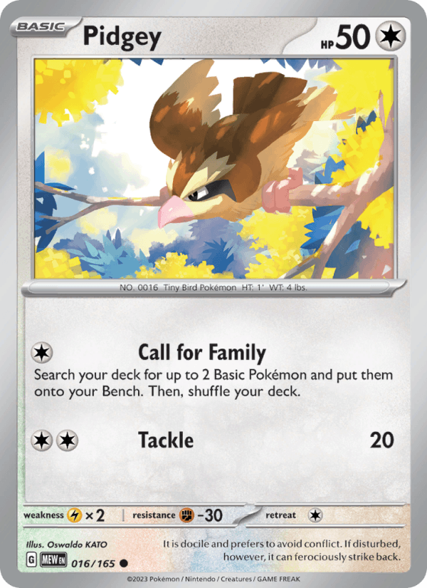 Pidgey 16/165 151 English Pokémon card