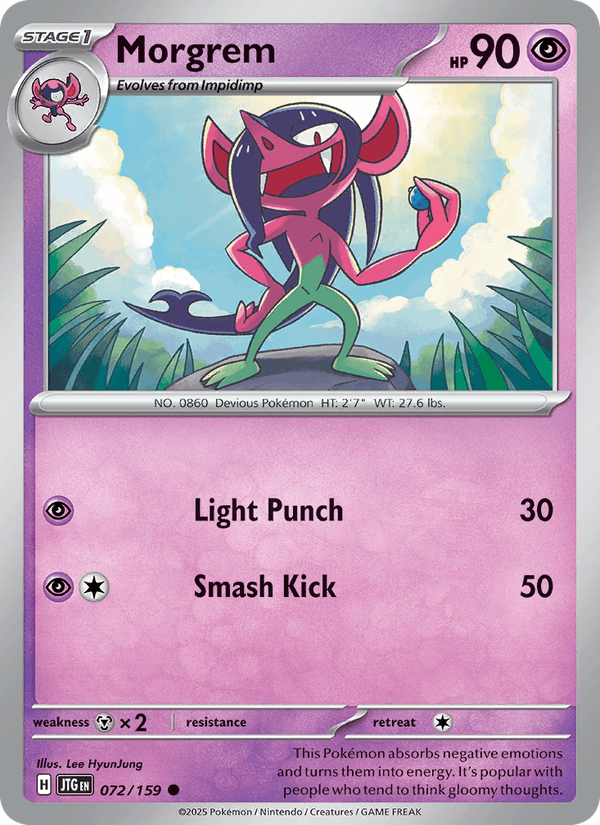 Morgrem 72/159 Journey Together English Pokémon card