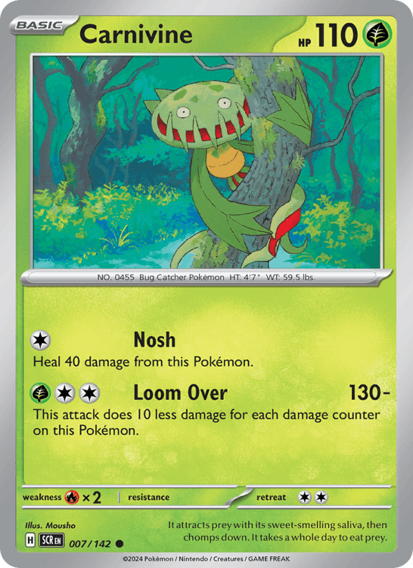 Carnivine 7/142 Stellar Crown English Pokémon card