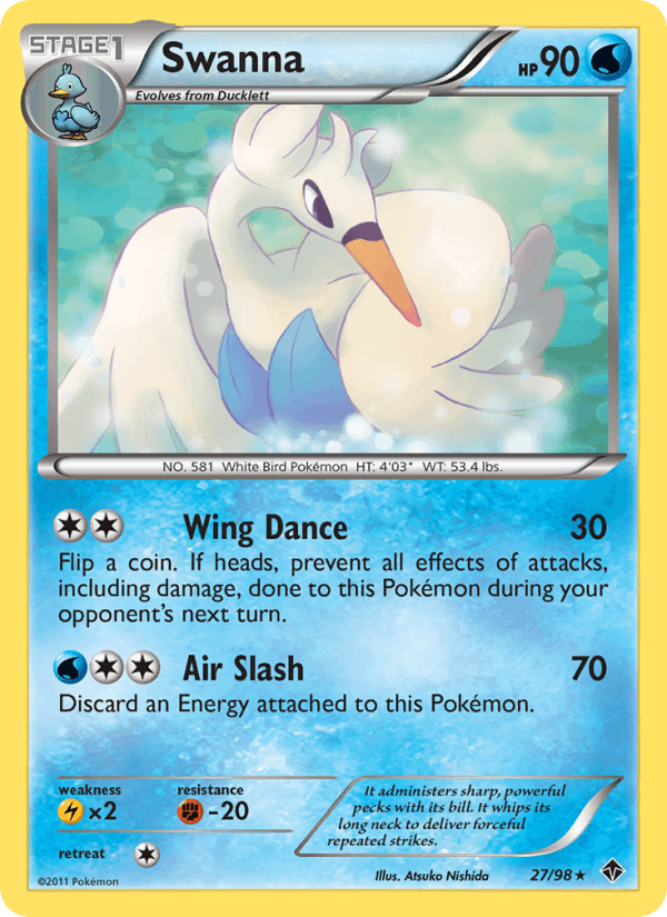 Swanna 27/98 Emerging Powers English Pokémon card