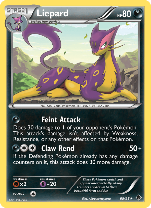 Liepard 65/98 Emerging Powers English Pokémon card