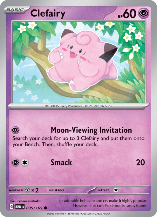 Clefairy 35/165 151 English Pokémon card