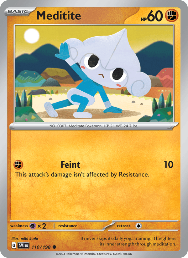 Meditite 110/198 Scarlet & Violet English Pokémon card