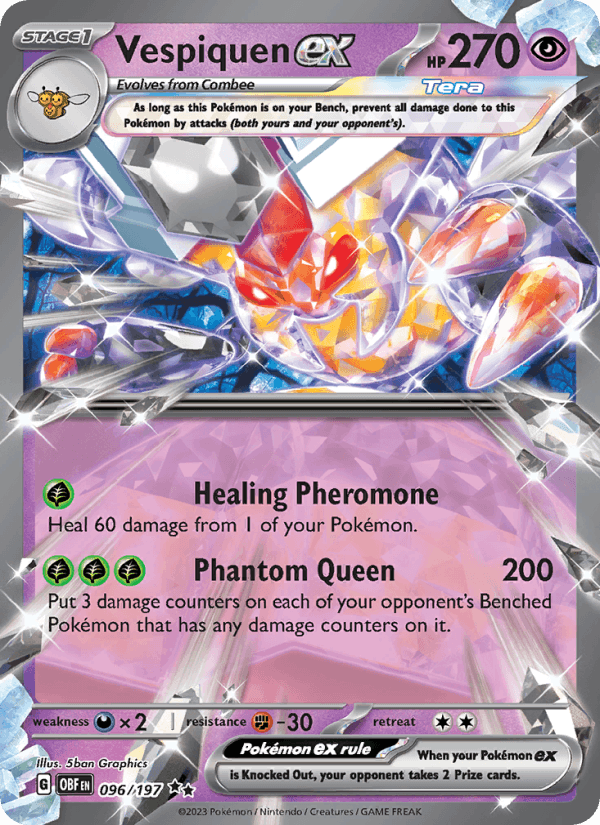 Vespiquen ex 96/197 Obsidian Flames English Pokémon card