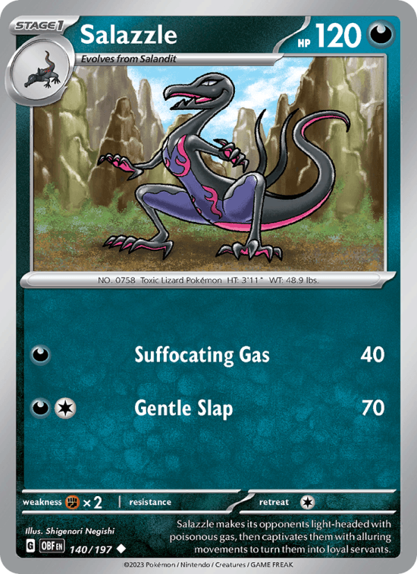 Salazzle 140/197 Obsidian Flames English Pokémon card