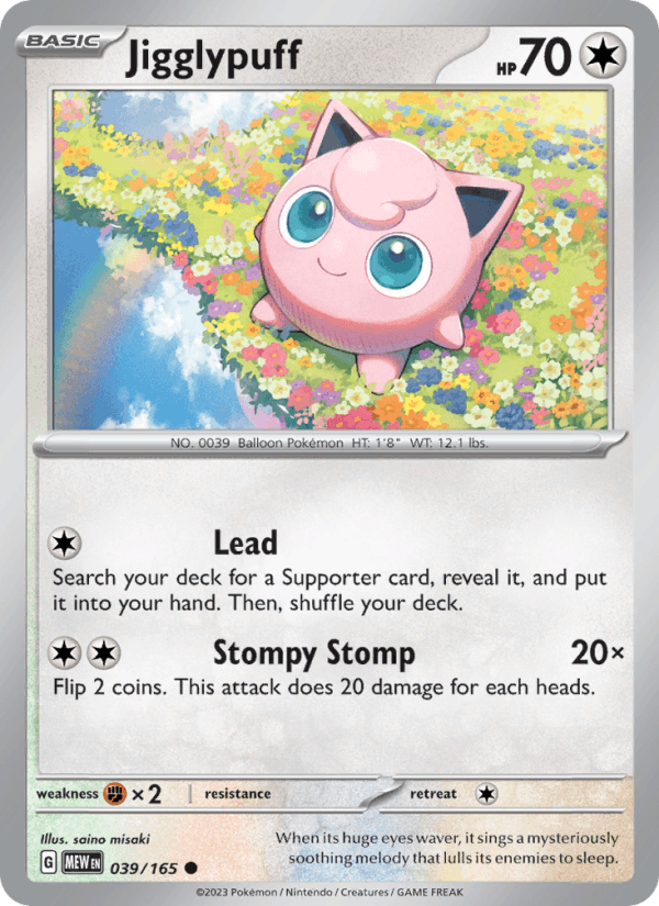 Jigglypuff 39/165 151 English Pokémon card