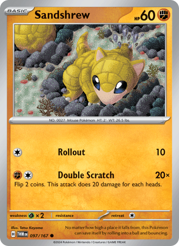 Sandshrew 97/167 Twilight Masquerade English Pokémon card
