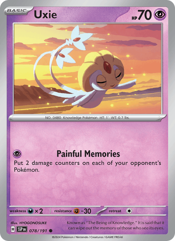 Uxie 78/191 Surging Sparks English Pokémon card