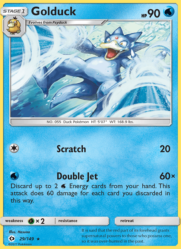 Golduck 29/149 Sun & Moon Base Set English Pokémon card