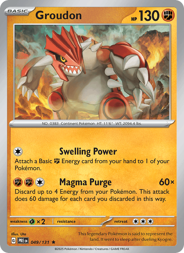 Groudon 49/131 Prismatic Evolutions English Pokémon card