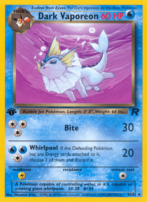 Dark Vaporeon 45/82 Team Rocket English Pokémon card