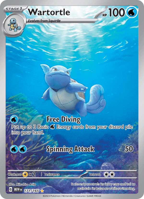 Wartortle 171/165 151 English Pokémon card