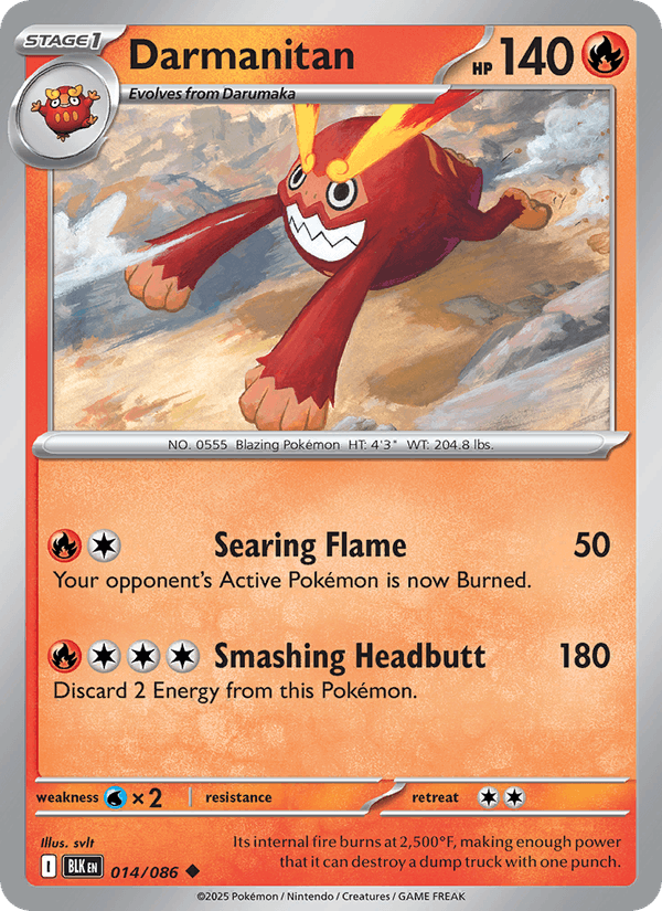 Darmanitan 14/86 Black Bolt English Pokémon card