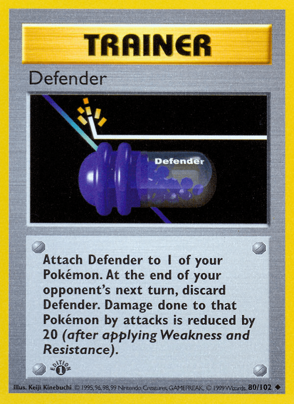 Defender 80/102 Base Set English Pokémon card
