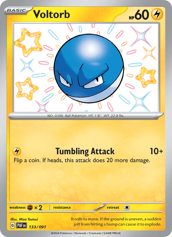 Voltorb 133/91 Paldean Fates English Pokémon card