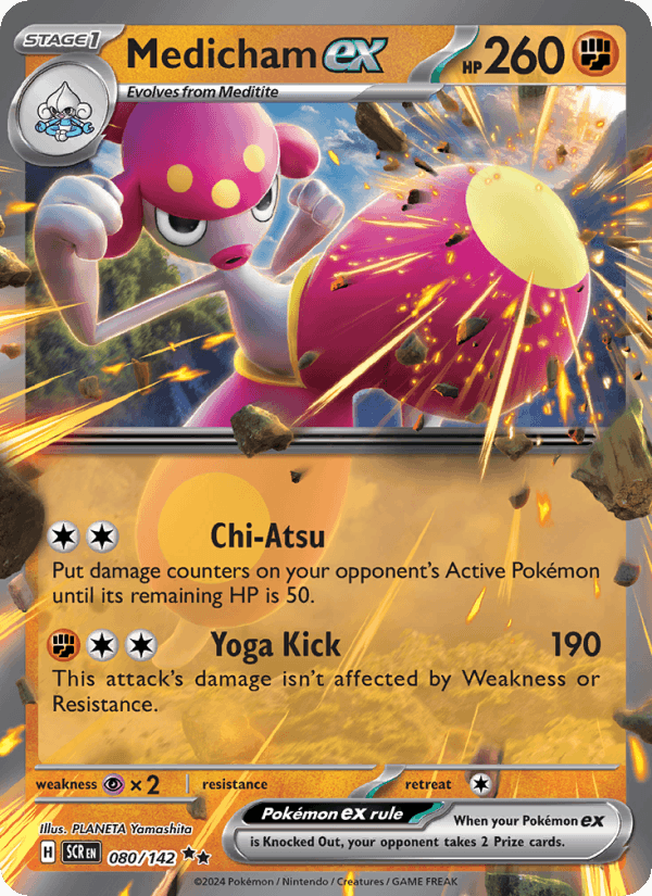 Medicham ex 80/142 Stellar Crown English Pokémon card