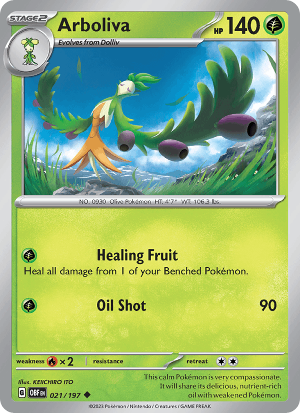 Arboliva 21/197 Obsidian Flames English Pokémon card