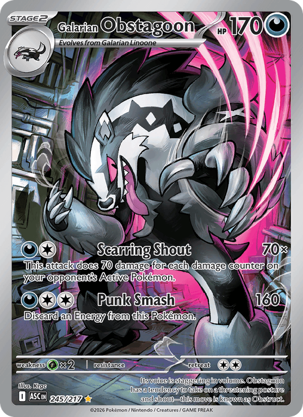 Galarian Obstagoon 245/217 Ascended Heroes English Pokémon card