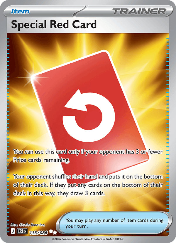 Special Red Card 113/86 Chaos Rising English Pokémon card