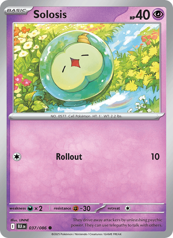Solosis 37/86 Black Bolt English Pokémon card