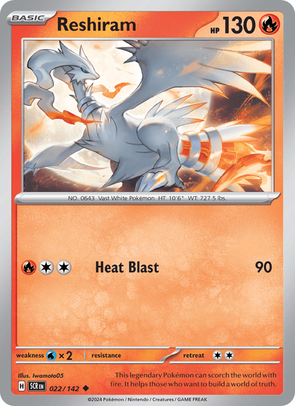 Reshiram 22/142 Stellar Crown English Pokémon card