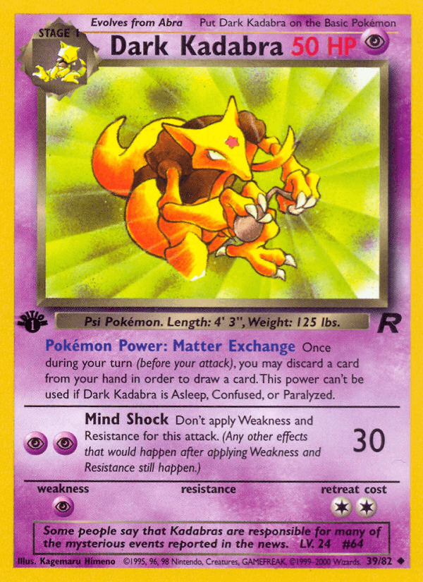 Dark Kadabra 39/82 Team Rocket English Pokémon card