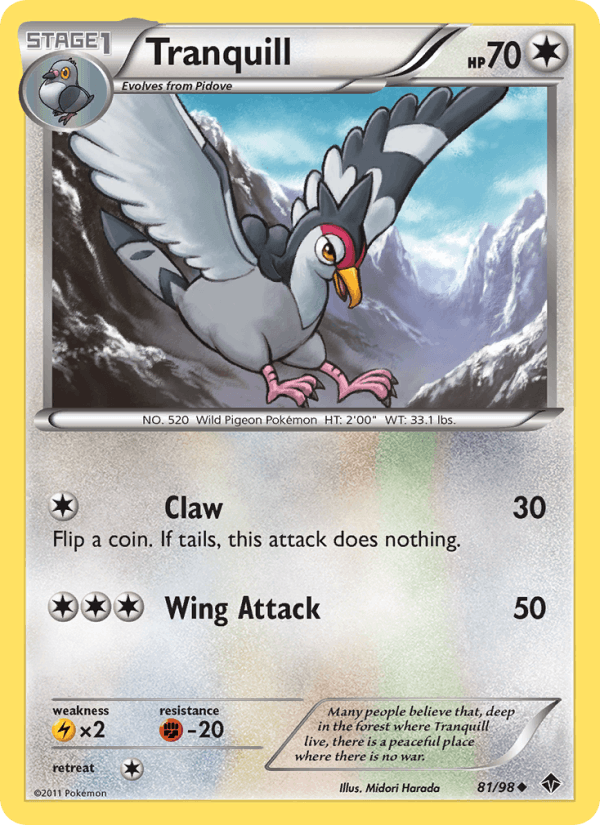 Tranquill 81/98 Emerging Powers English Pokémon card