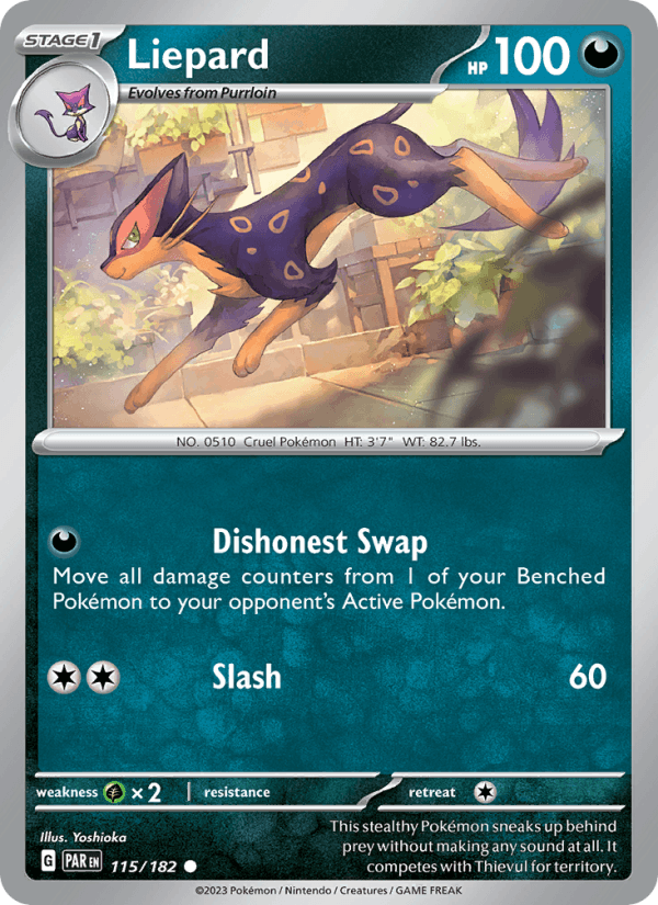 Liepard 115/182 Paradox Rift English Pokémon card
