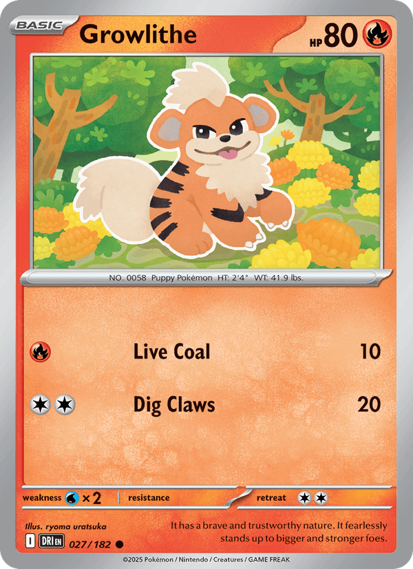 Growlithe 27/182 Destined Rivals English Pokémon card