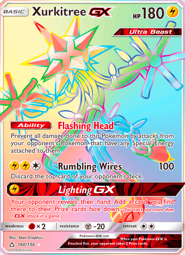 Xurkitree GX 160/156 Ultra Prism English Pokémon card