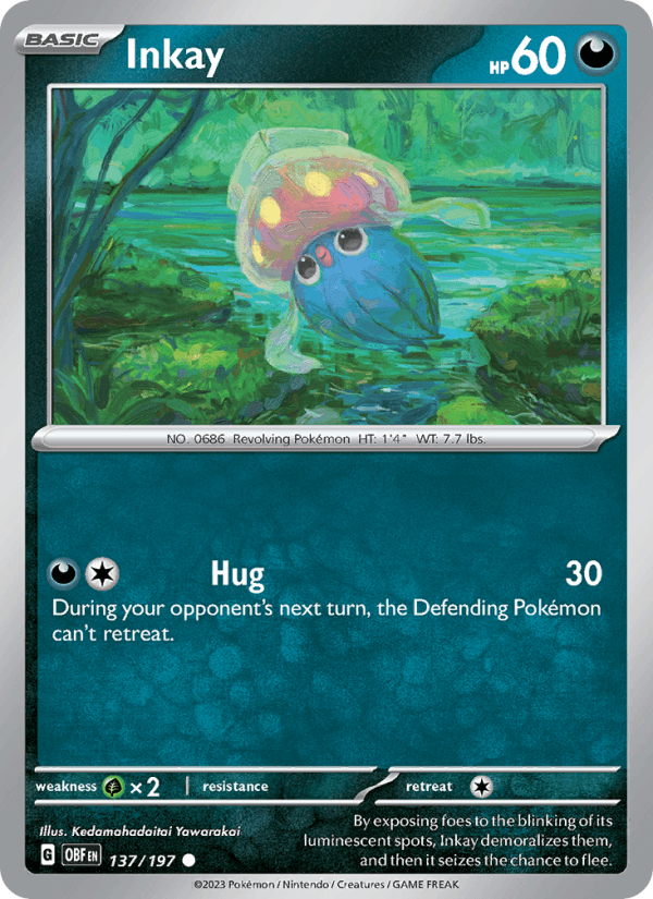 Inkay 137/197 Obsidian Flames English Pokémon card