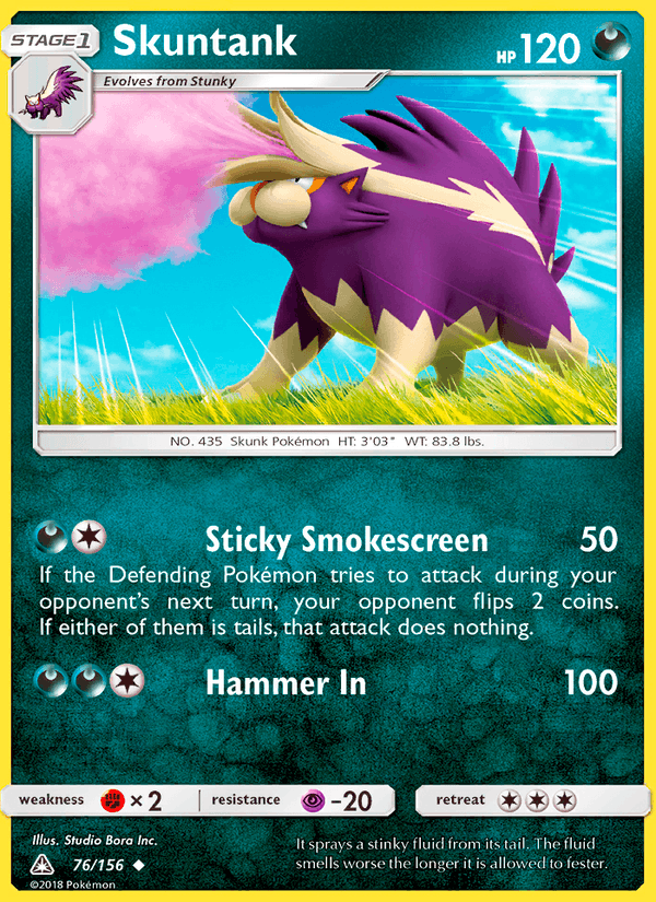 Skuntank 76/156 Ultra Prism English Pokémon card